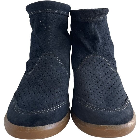 Isabel Marant Beslay Wedge Bootie Suede Perforated Cutout - Picture 2 of 8